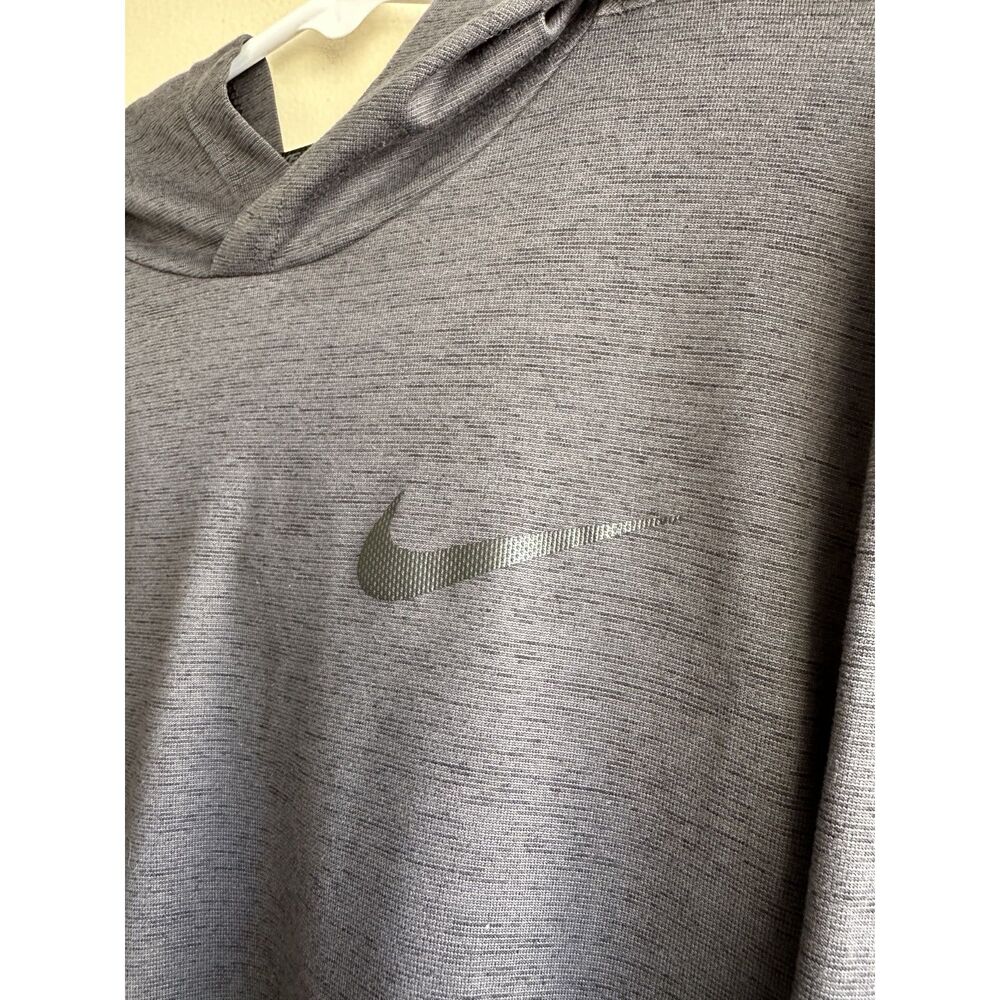 Nike Dri-FIT Hooded Long Sleeve Gray Youth Med (10/12) Athletic Performance Shir